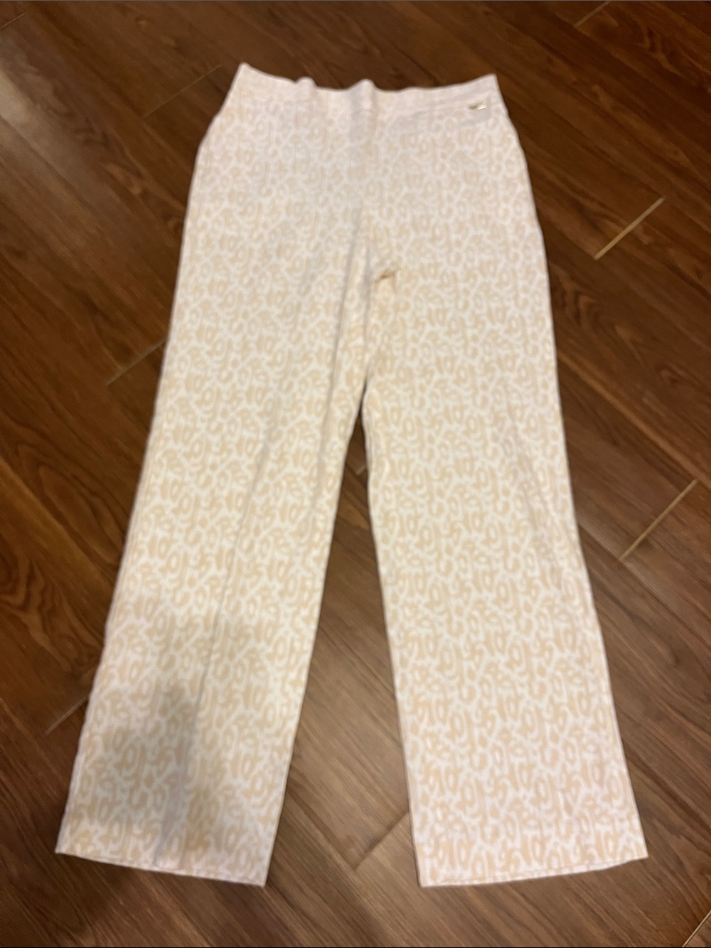 Anne Klein Cream Patterned Trousers